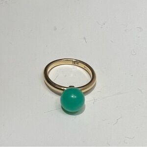 Tiffany & Co. Gold Chrysoprase Stone Ring size 5